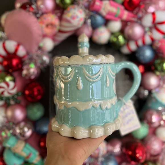 ✨NEW🍰Sheffield Home Pearlescent Baby Blue Vintage Theme Cake Mug💙 - Picture 5 of 8